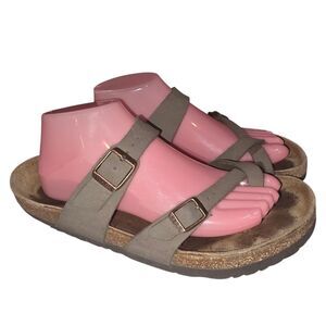BIRKENSTOCK MAYARI 10L US Sage Distressed Leather Toe Loop Boho Summer Sandals